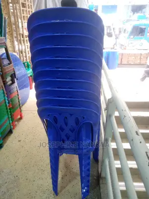 Nice Armless Plastic Chair , Blue