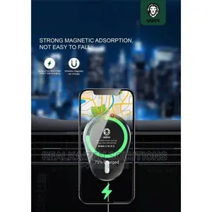 Green 15W Wireless Magnetic Car Mount Charger