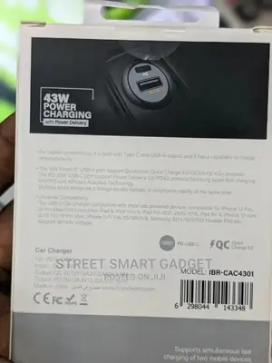 Ibrand Car Charger 43watts (3.0quickcharge)
