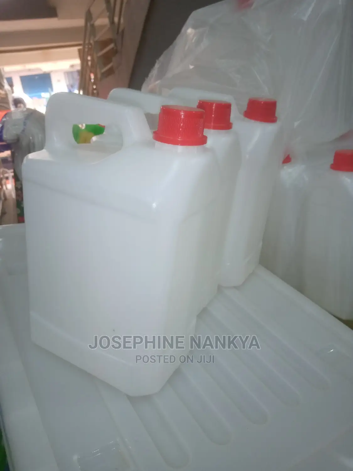 5 Liter Jerrricans, White And Transparent
