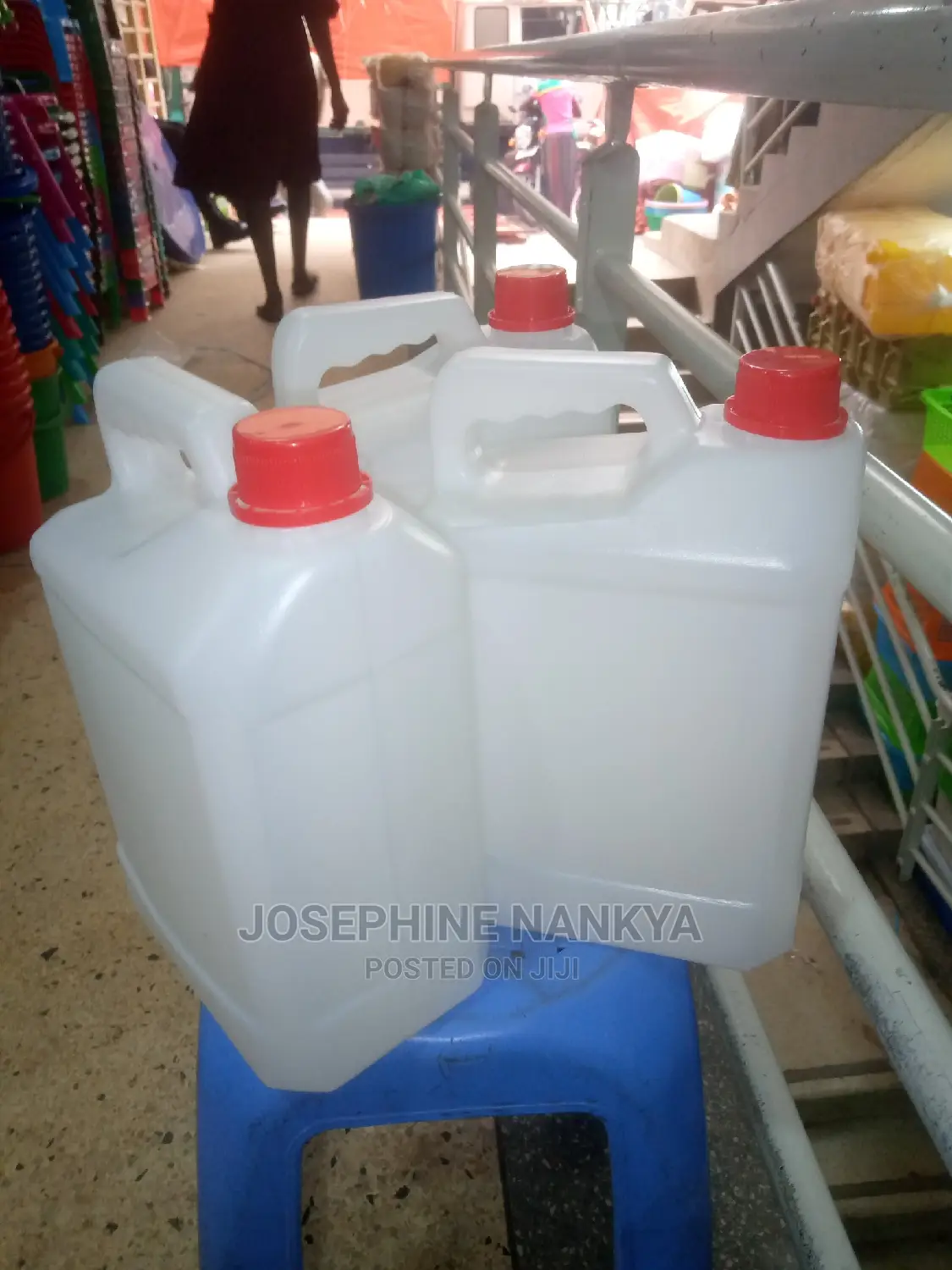 5 Liter Jerrricans, White And Transparent