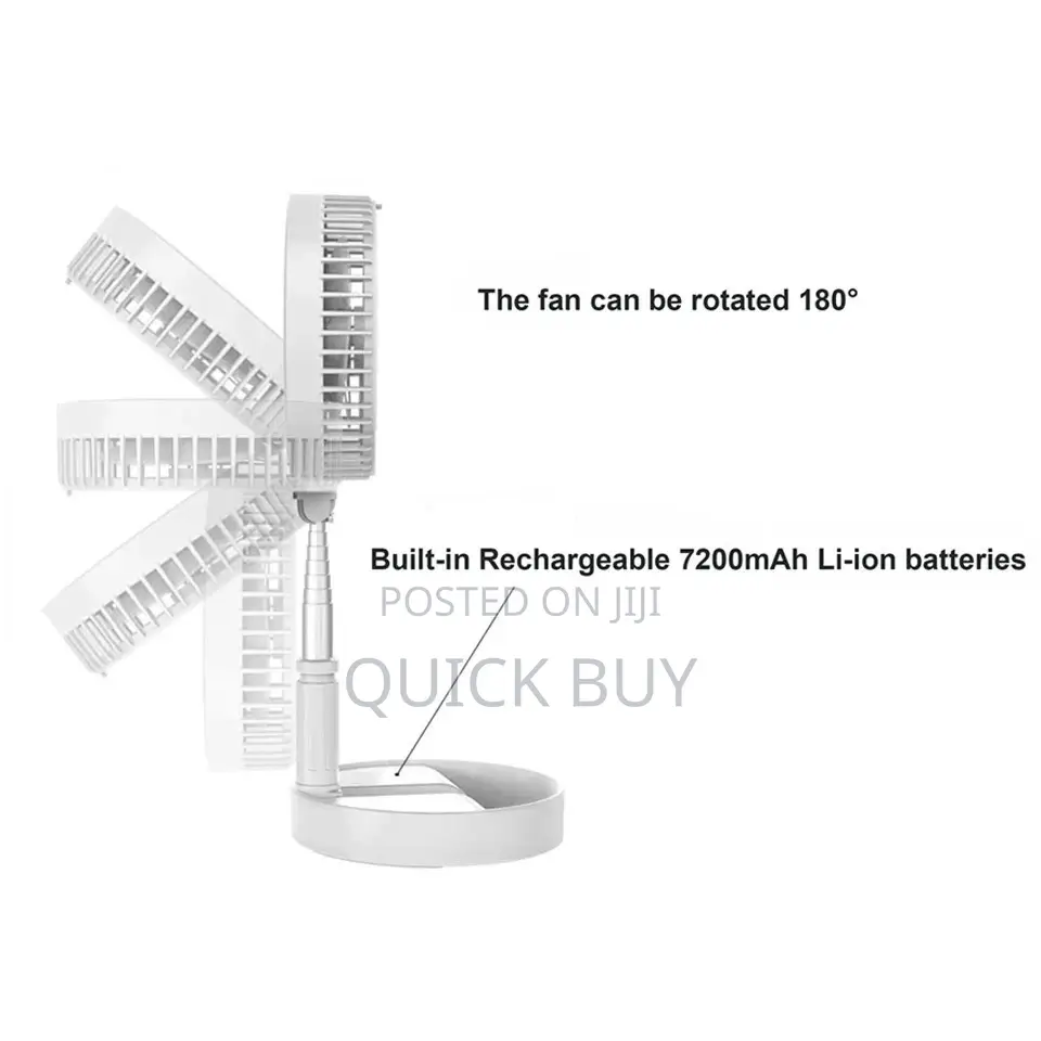 Portable Rechargeable Foldable Fan/Stand Fan/Led Light