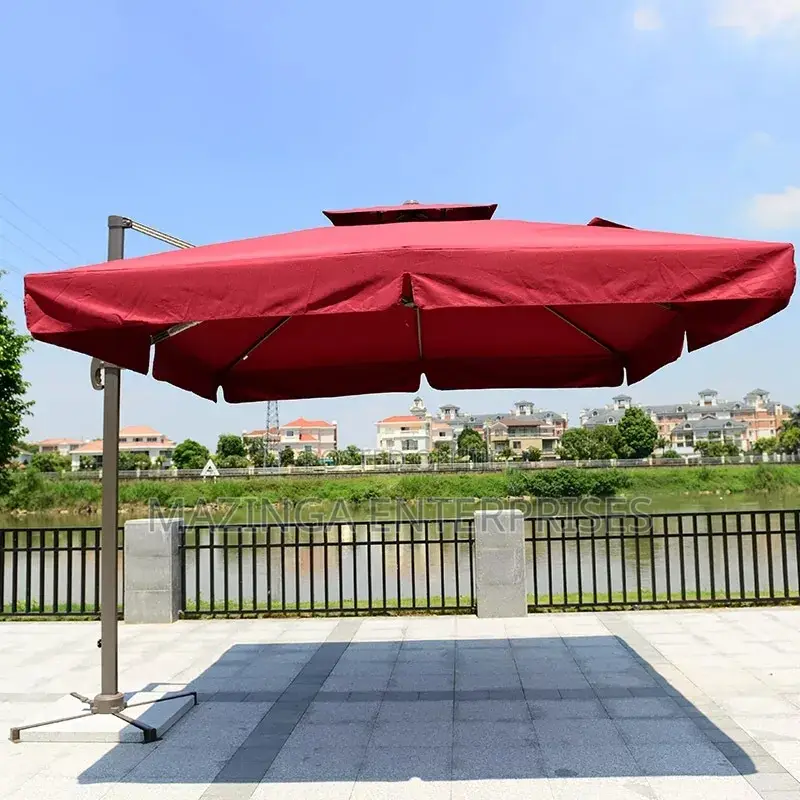 Square High Deluxe Garden Sun Umbrella(Rotates 360° Folds)