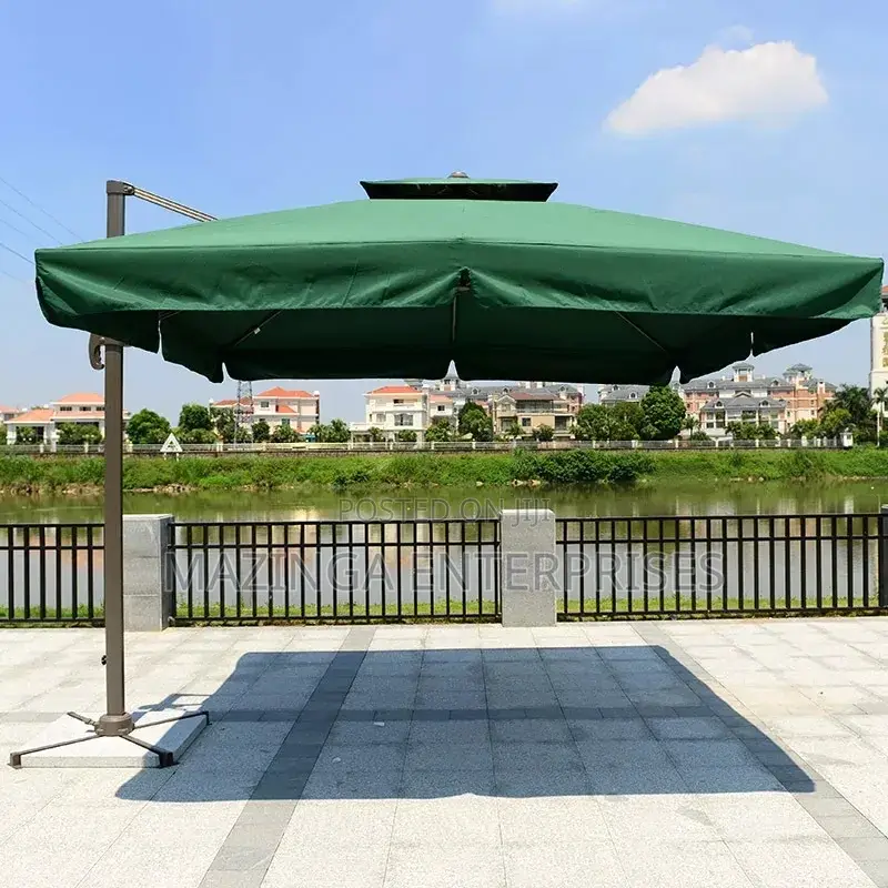 Square High Deluxe Garden Sun Umbrella(Rotates 360° Folds)
