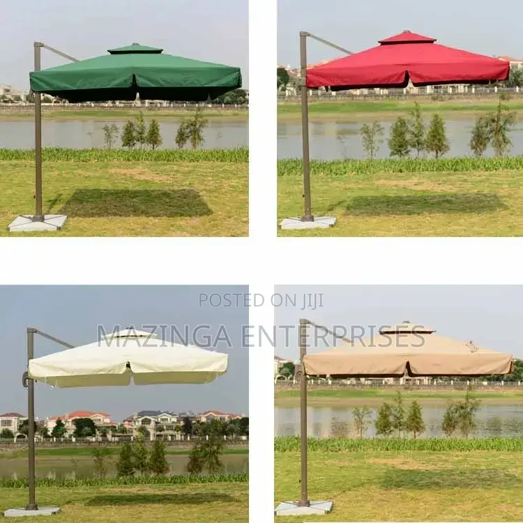 Square High Deluxe Garden Sun Umbrella(Rotates 360° Folds)