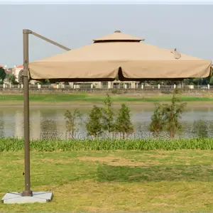 Square High Deluxe Garden Sun Umbrella(Rotates 360° Folds)