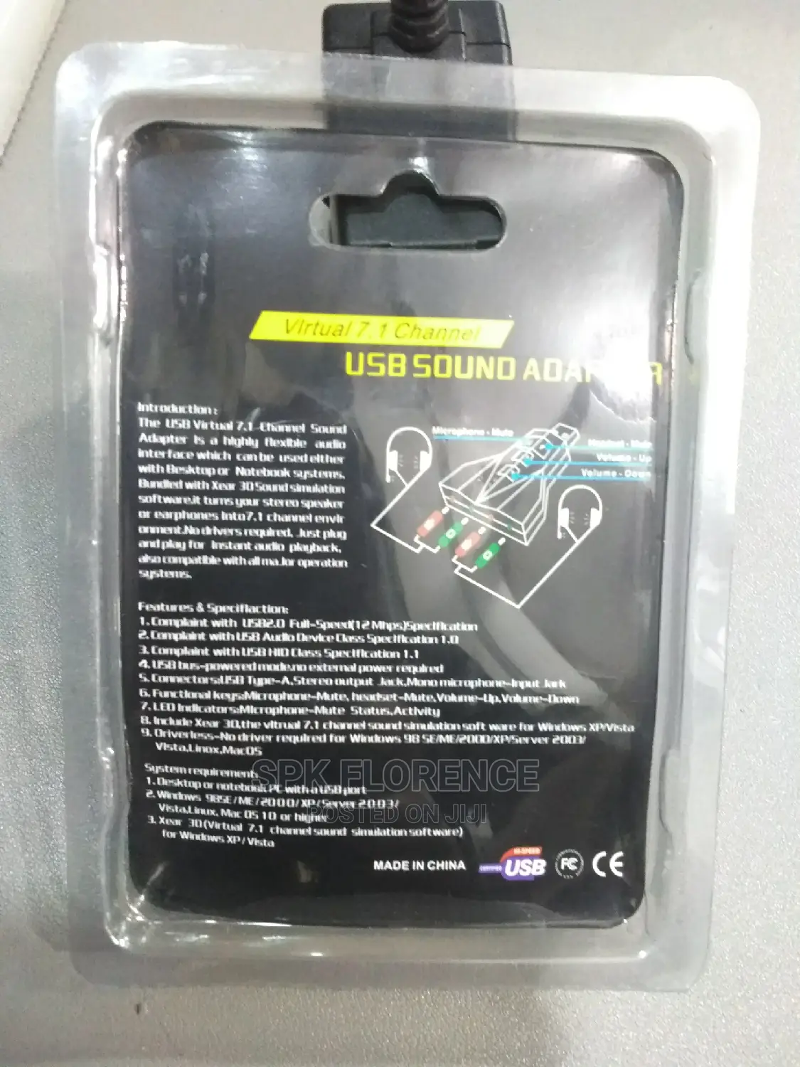 Usb Sound Adapter Virtual 7.1 Channel Sound