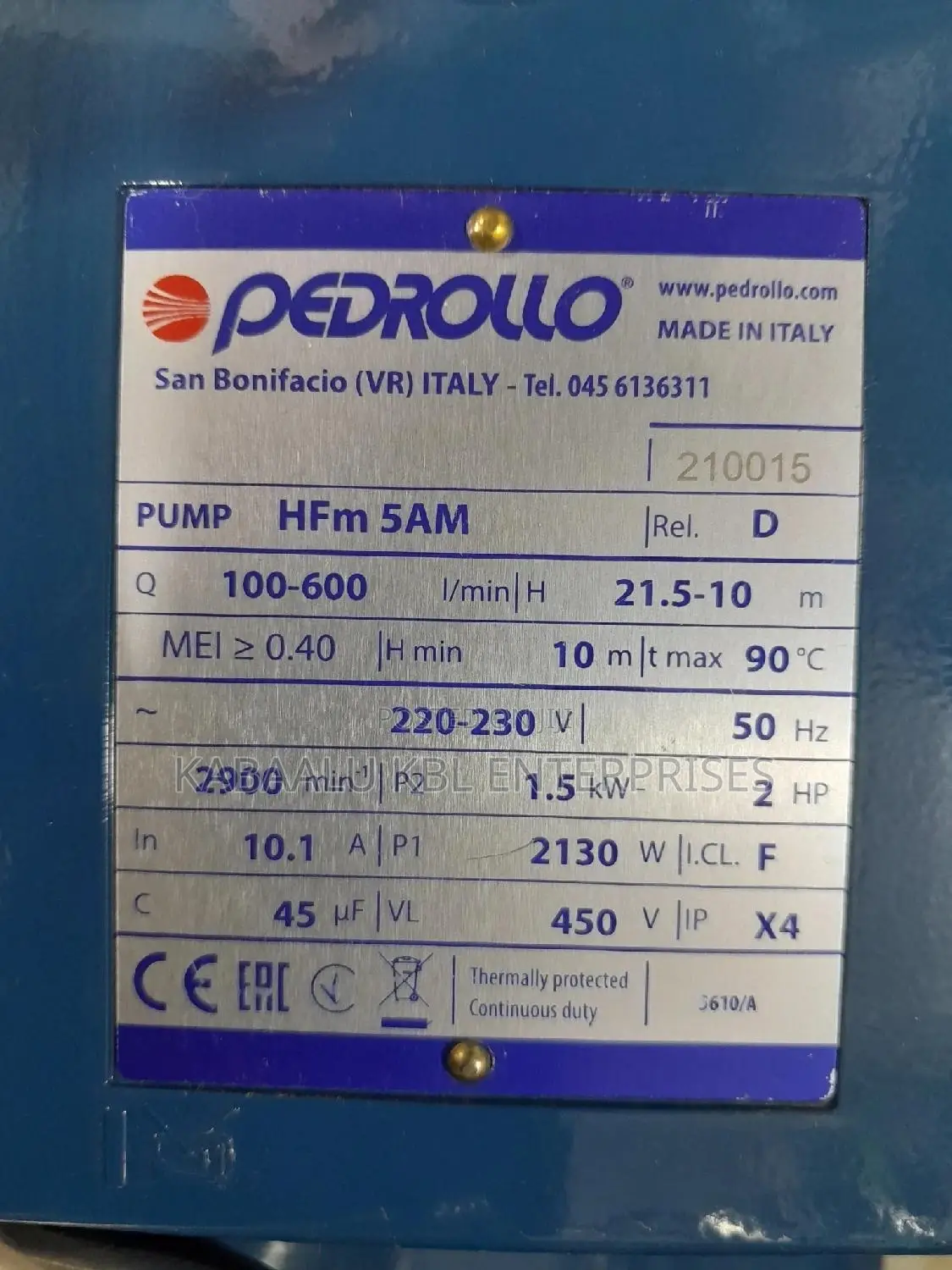 Pedrollo ITALY Surface Water Pump(Booster Pump) 2HP