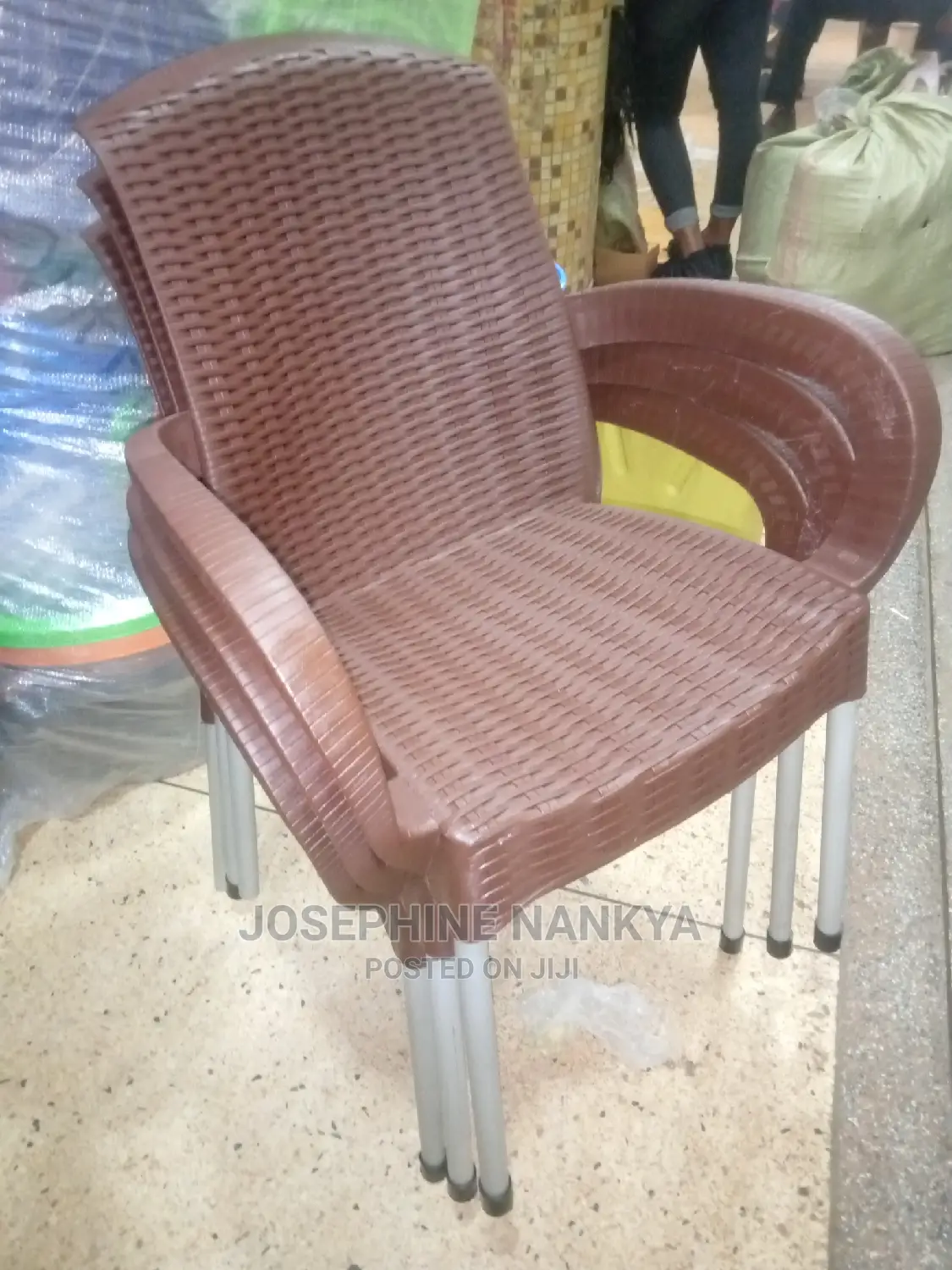 Modern Chairs With Metallic Legs Brown