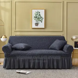 3;1;1 Grey Elastic Non Slip Skirt Sofa Covers