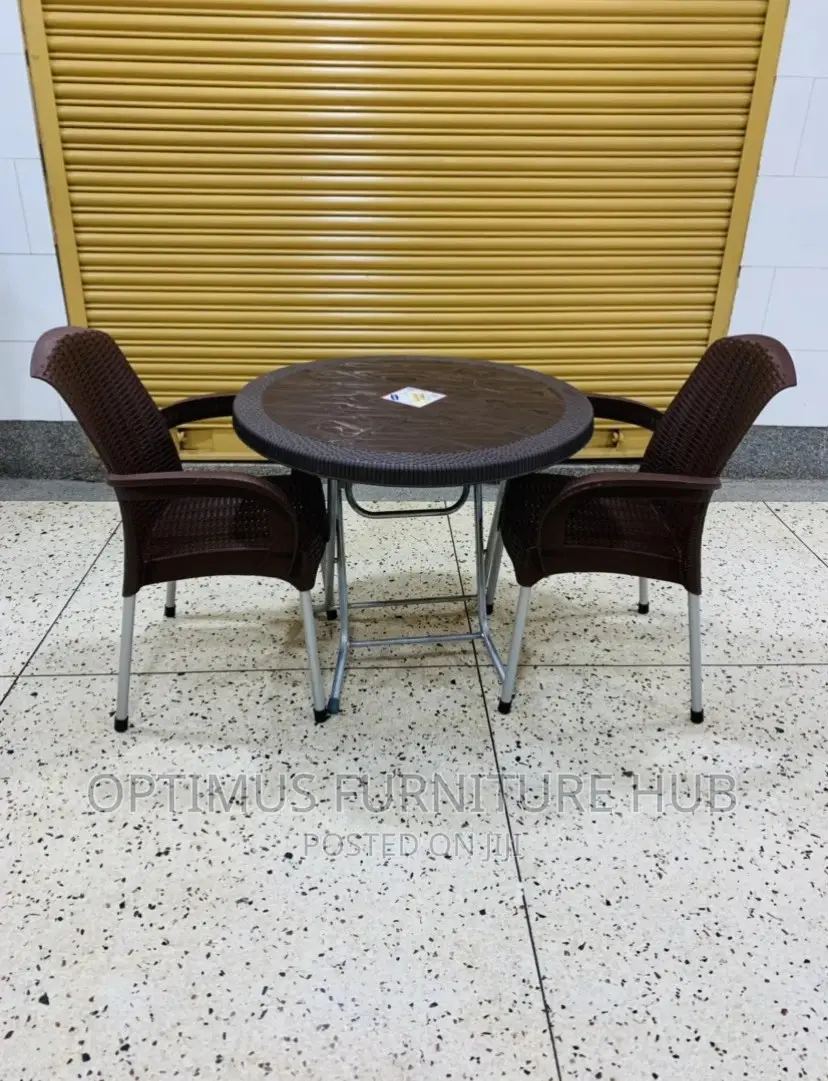Simple Plastic Set (2 Chairs, Table)