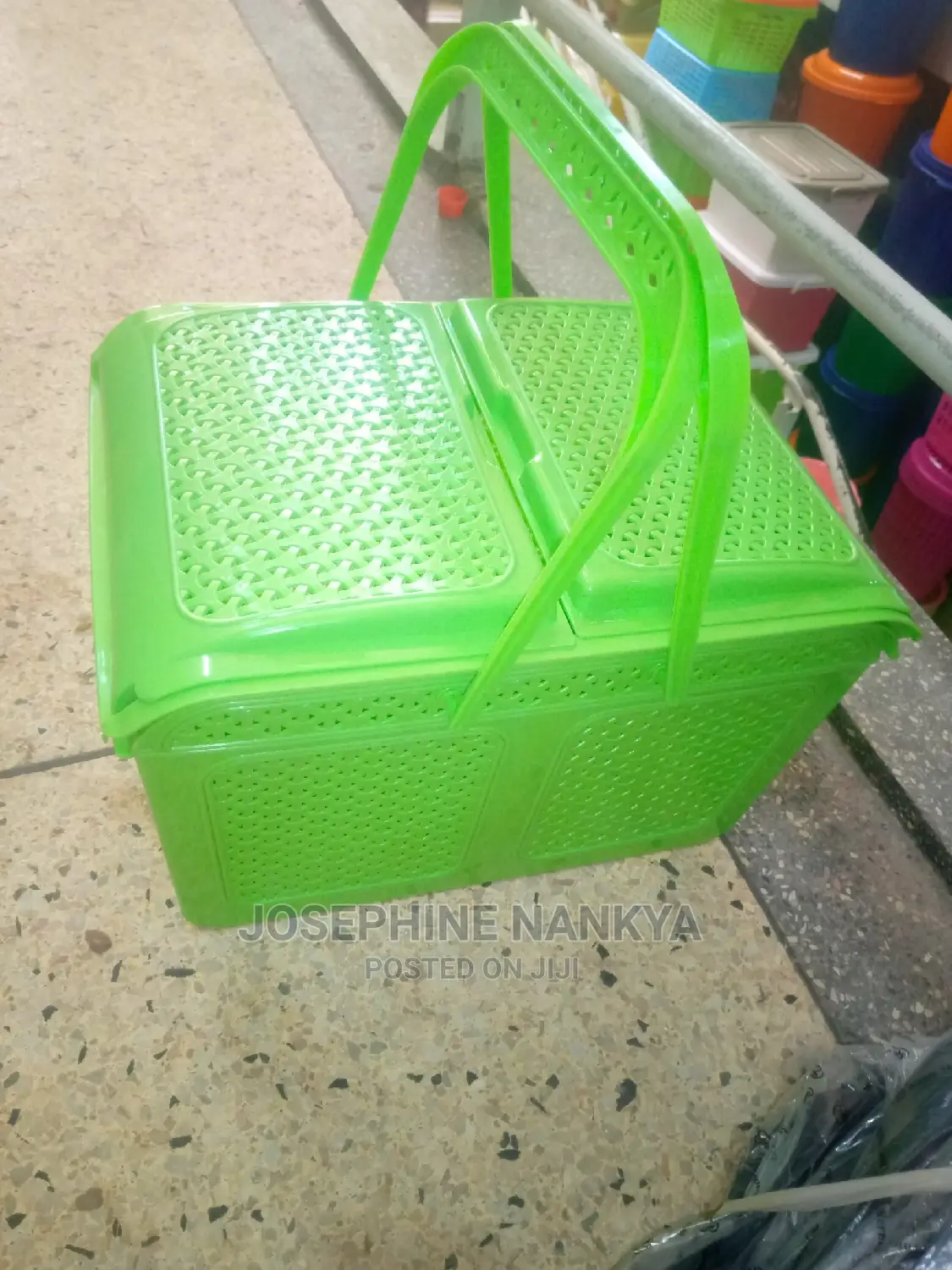 Plastic Storage Basket, Light Green