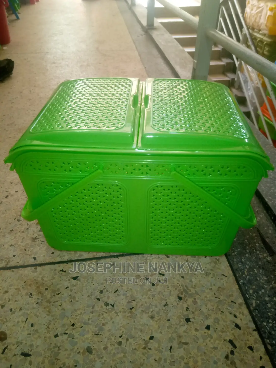 Plastic Storage Basket, Light Green