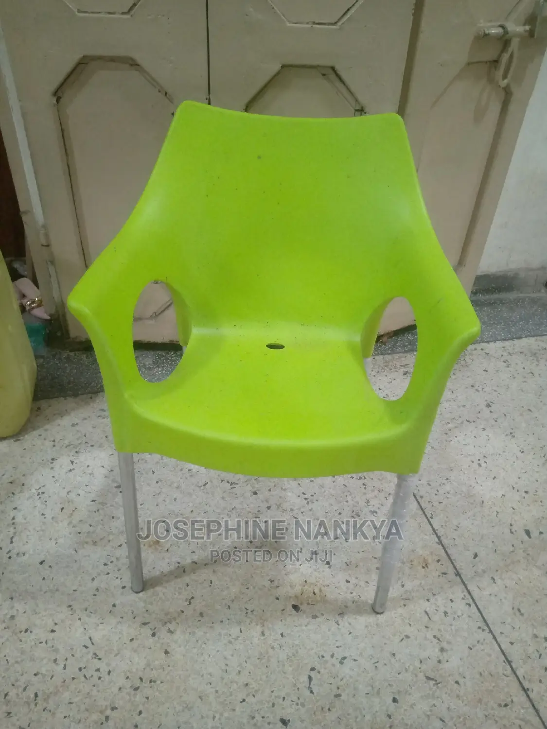 Plastic New Model Chairs With Arms, Light Green