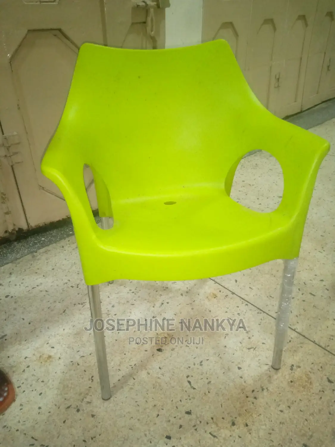 Plastic New Model Chairs With Arms, Light Green