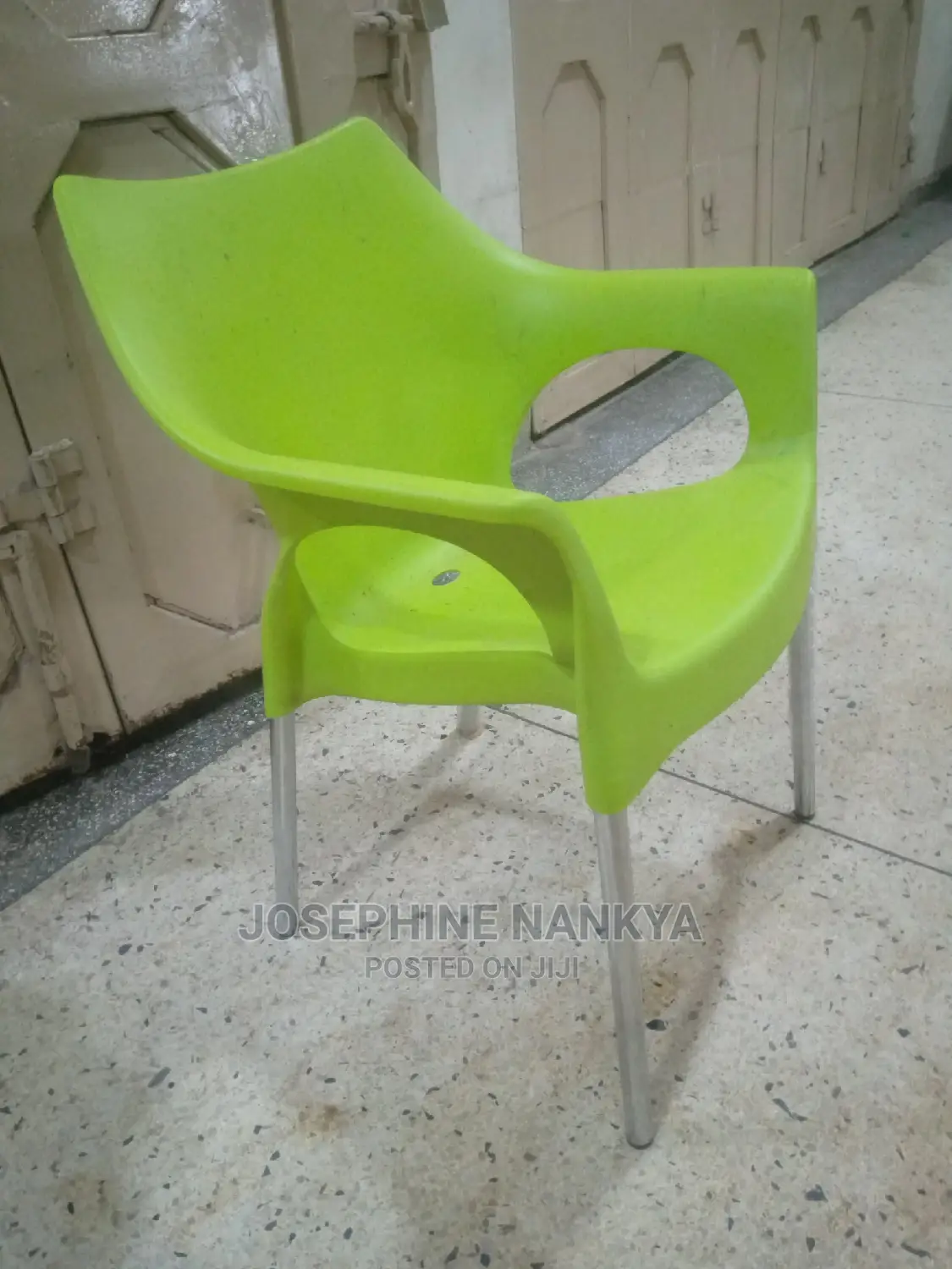 Plastic New Model Chairs With Arms, Light Green