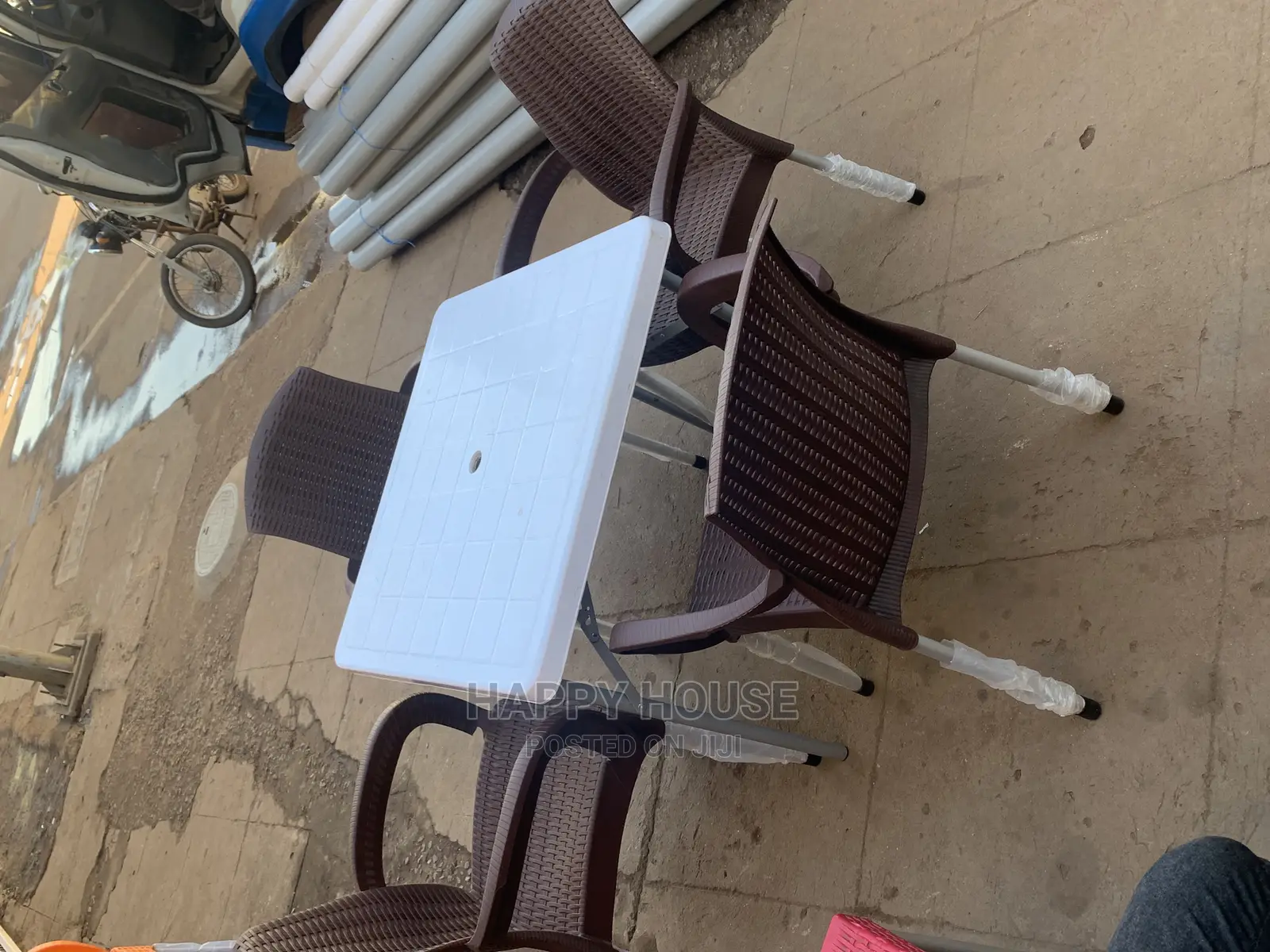 Set of Table and 4 Plastic Chairs