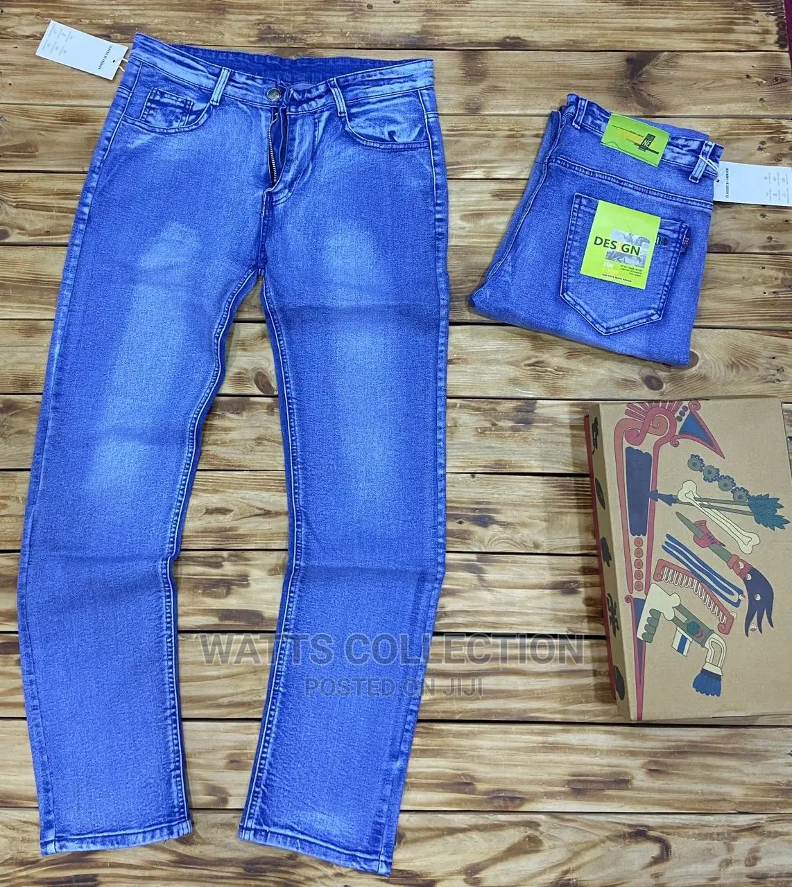 Plain Black and Sky Blue Jeans