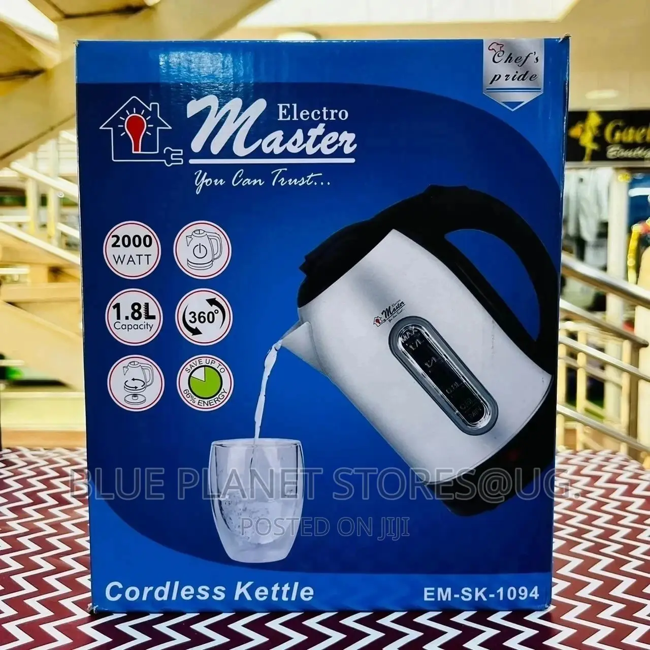 Electro Master 1.8L Cordless Kettles || 2000w || EM-SK-1094