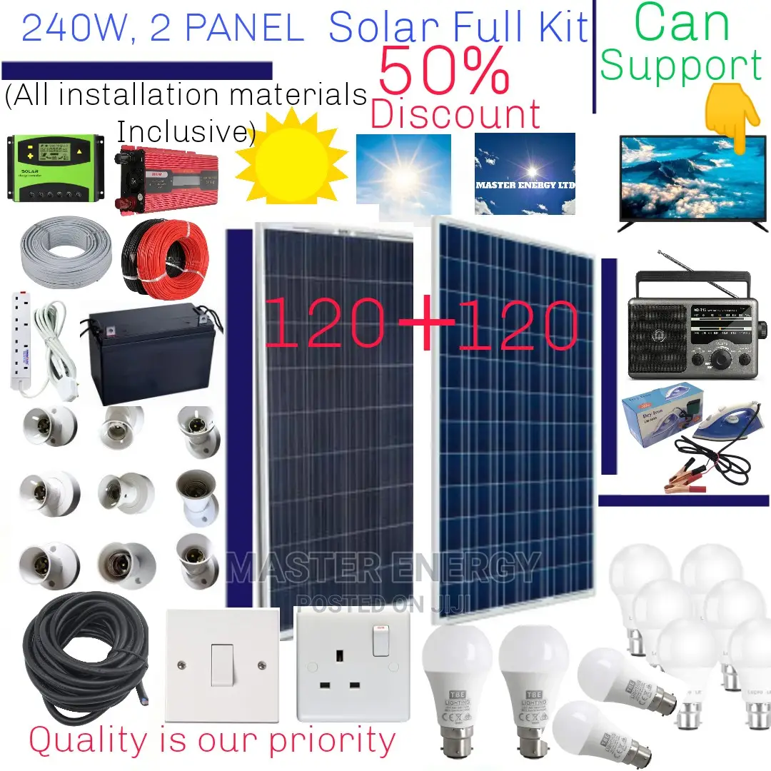 240W Solar System Full Kit, 2 Panels in Central Division Solar Energy, Master Energy