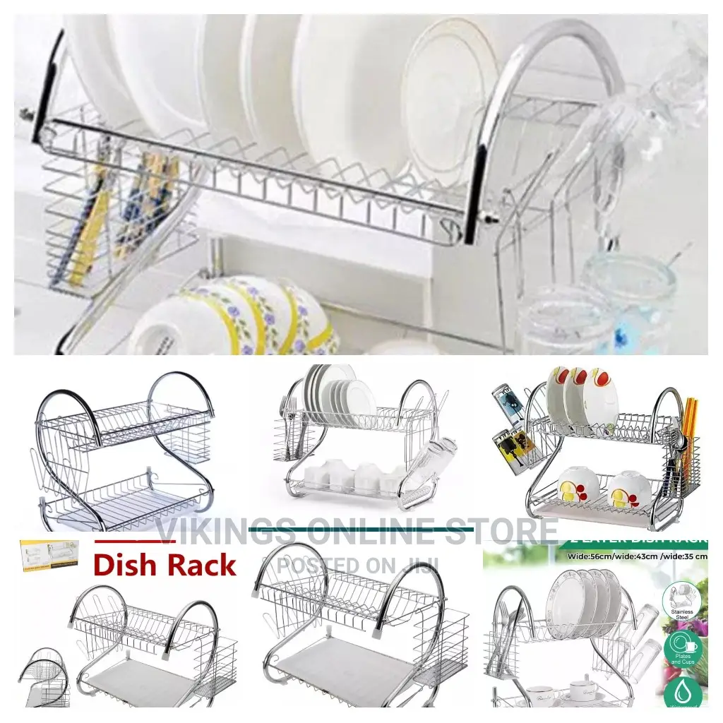2 Tier Stainless Steel Dish Rack