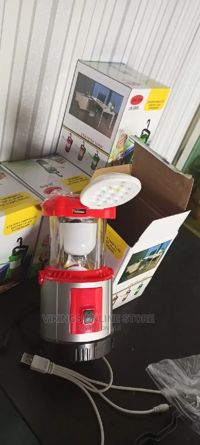 LED Solar Rechargeable Camping Powerbank and Light