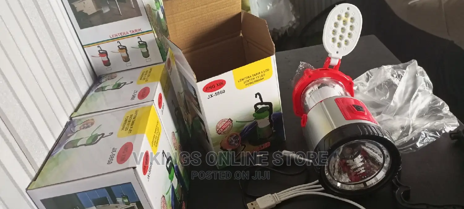 LED Solar Rechargeable Camping Powerbank and Light