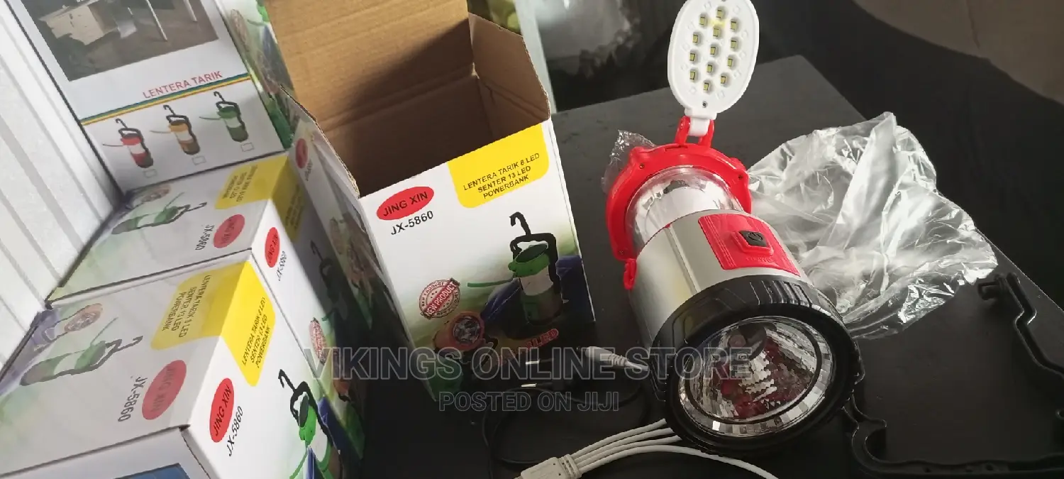LED Solar Rechargeable Camping Powerbank and Light