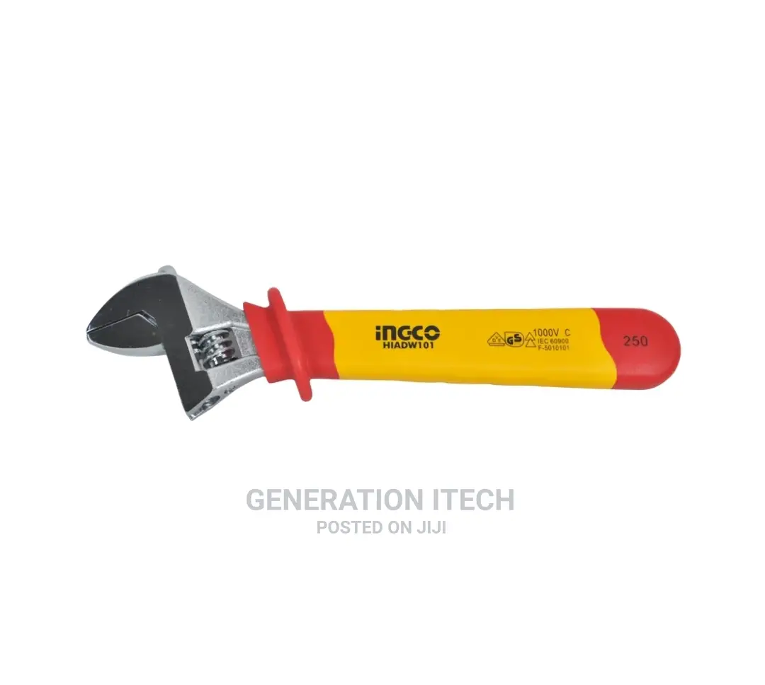 Ingco Insulated Adjustable Wrench 250mm (10) HIADW101