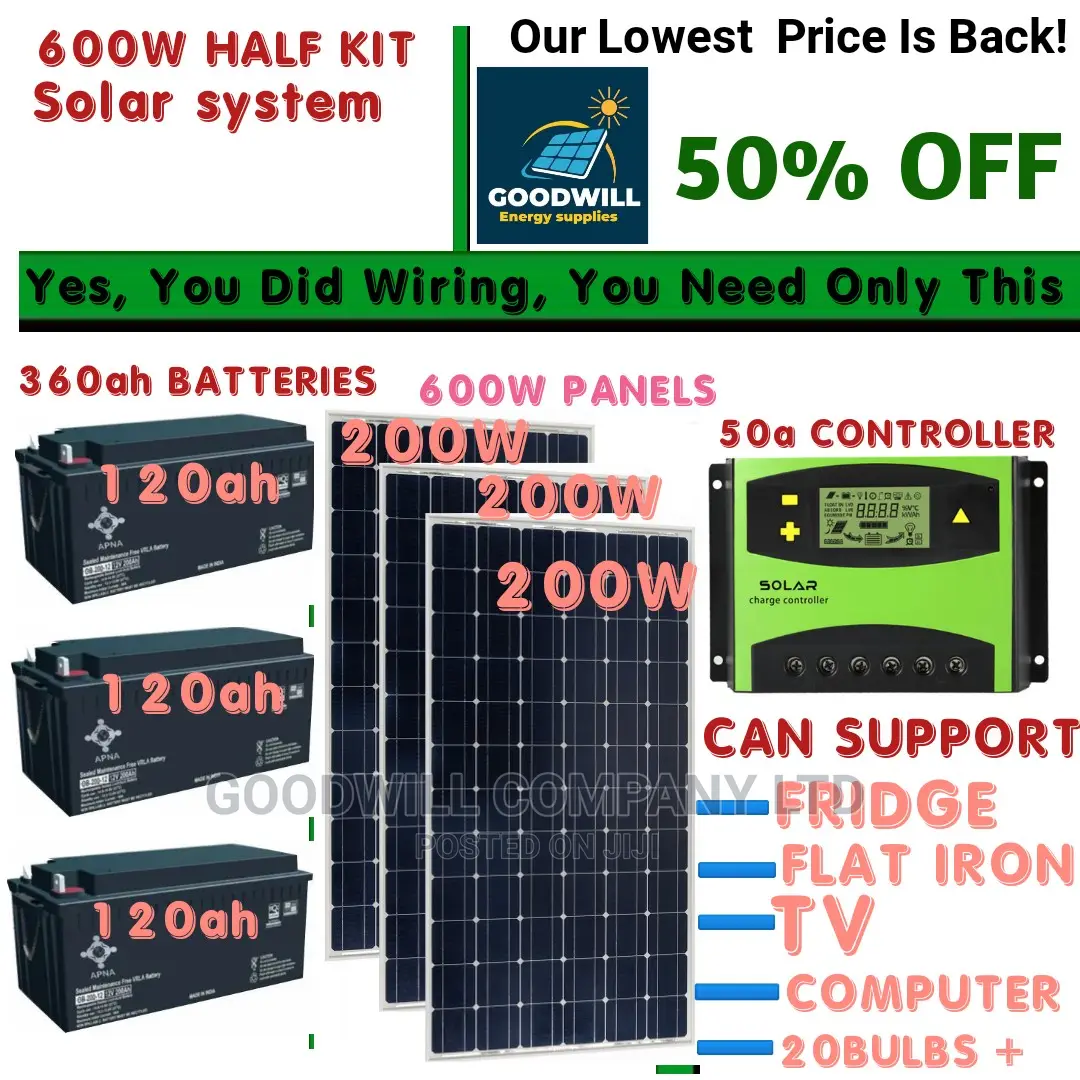 600w Solar Kit (Half Kit)