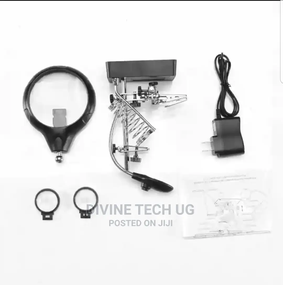 Magnifier Station With Led Lights Auxiliary Clamp