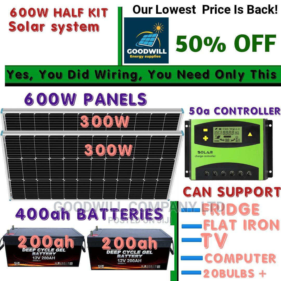 600w and 400ah Solar Kit (Half Kit) in Central Division Solar Energy