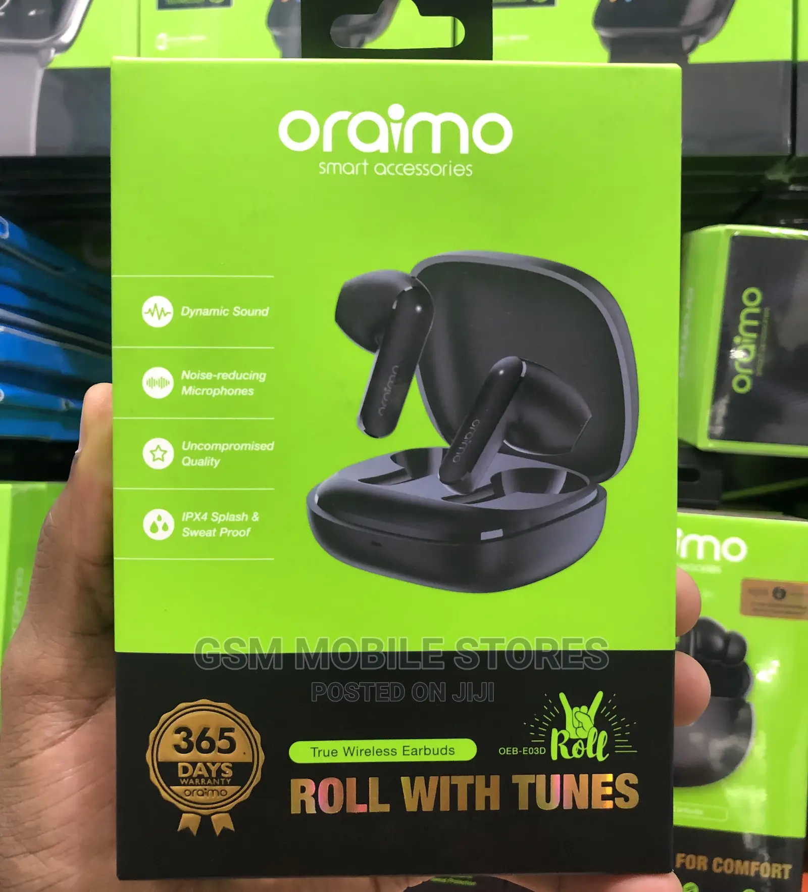 Oraimo Roll True Wireless Earbuds Roll With Tunes - Black