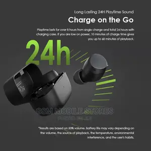 Oraimo Rock Stereo Super Bass True Wireless Earbuds - Black