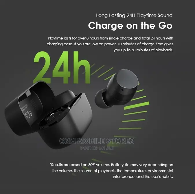 Oraimo Rock Stereo Super Bass True Wireless Earbuds - Black