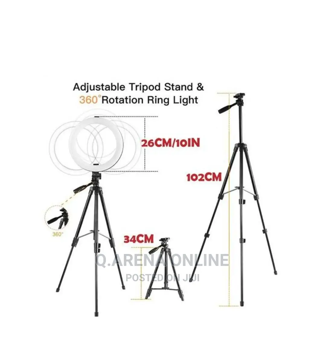 USB Chargere Selfie Ring Light With Tripod Stand