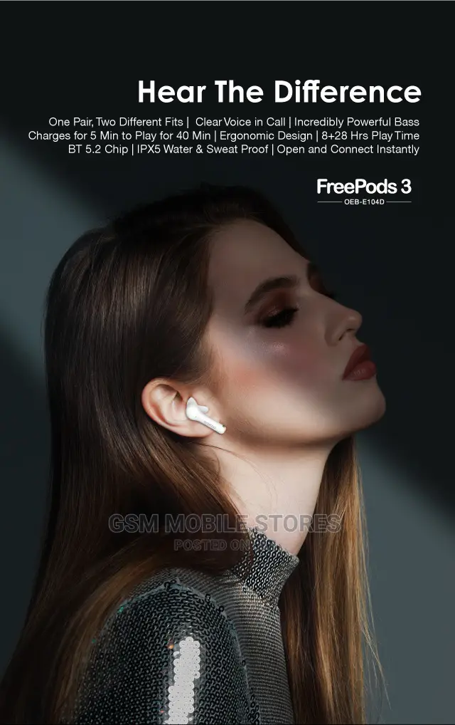 Oraimo Freepods 3 True Wireless Stereo Earbuds Black/White