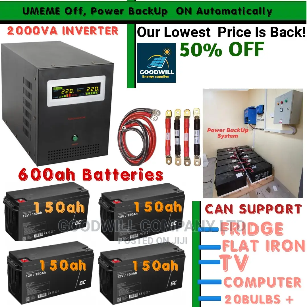 Power Backup System (600ah Batteries 2000va Inverter)