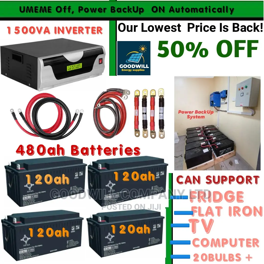 Power Backup System (480ah Batteries 1500va Inverter)