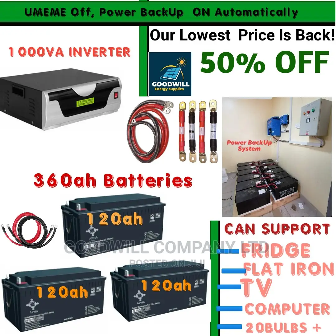 Power Backup System (360ah Batteries and 1000va Inverter)