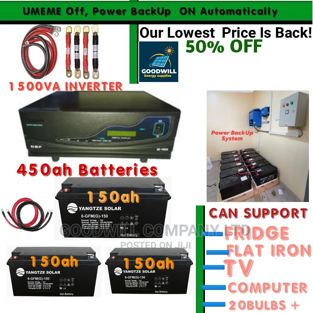 Power Backup System (450ah Batteries 1500va Inverter)