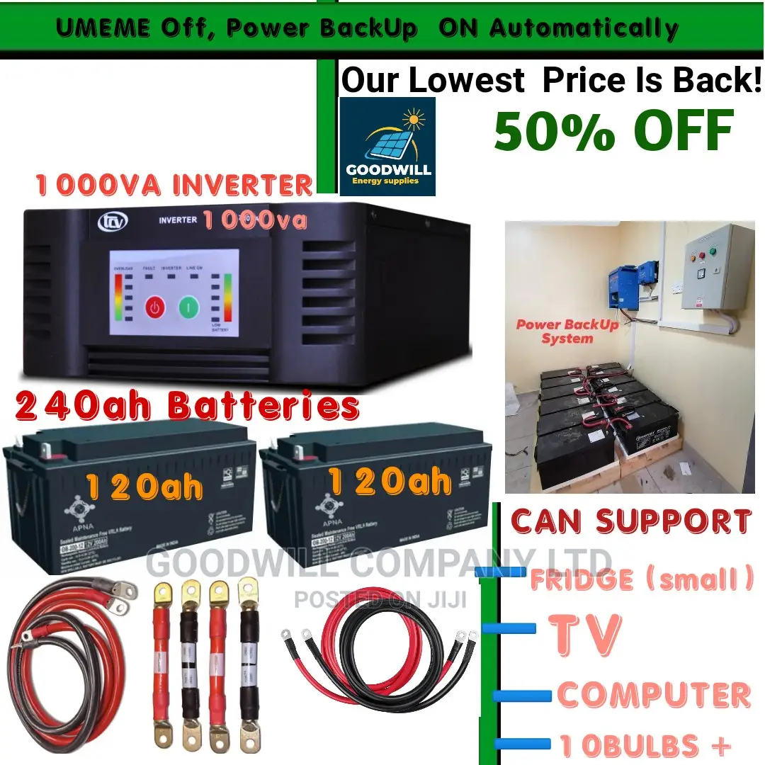 Power Backup System (240ah Batteries and 1000va Inverter)