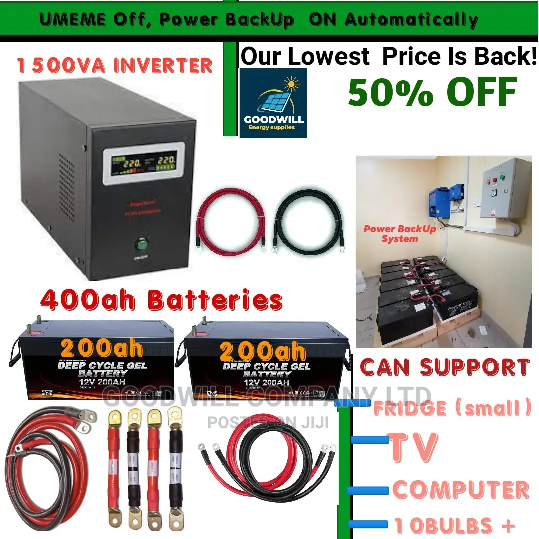 Power Backup System (400ah Batteries 1500va Inverter)