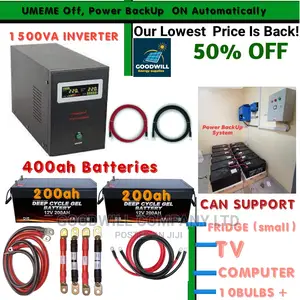 Power Backup System (400ah Batteries 1500va Inverter)