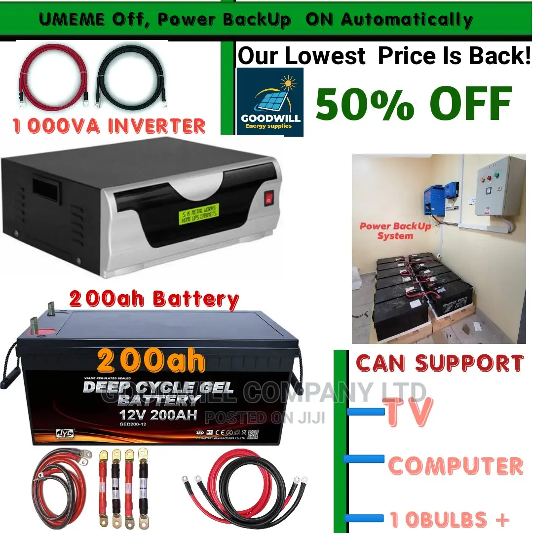 Power Backup System (200ah Battery and 1000va Inverter)