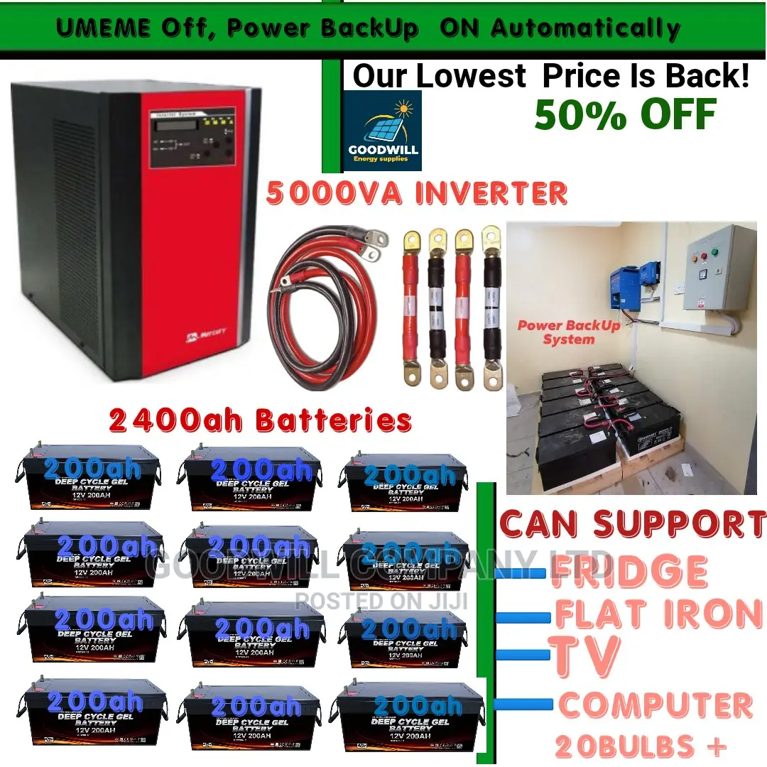 2400ah Batteries and 5000va Inverter Power Backup System