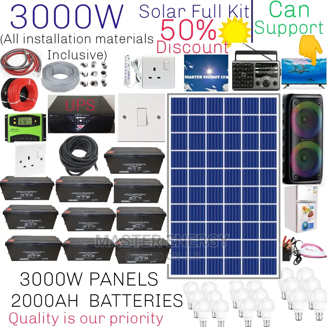 3000W and 2000AH Solar System Full Kit