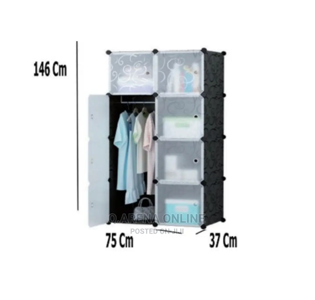 2 Colomn Portable Plastic Wardrobe