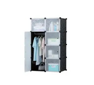 2 Colomn Portable Plastic Wardrobe