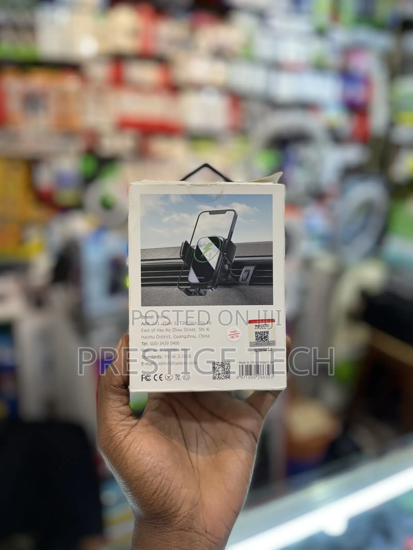 Yesido Car Phone Holder With Wireless Charging
